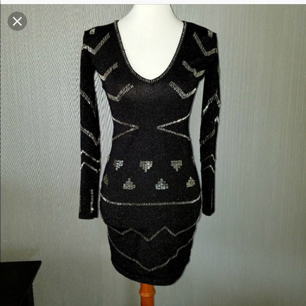 Vintage Moda International sweater black dress with embellishments size S NWOT